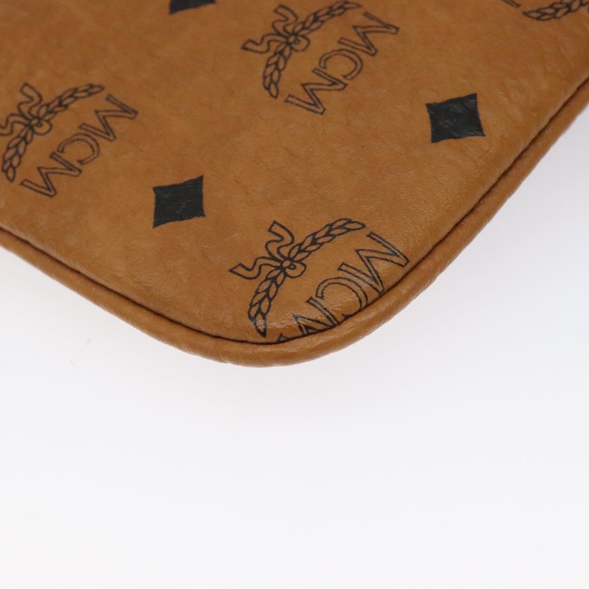 MCM Vicetos Logogram Accessory Pouch PVC Brown Auth MY027