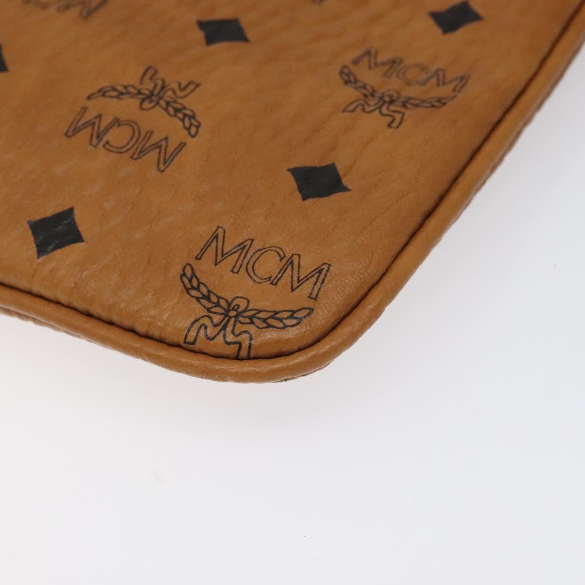 MCM Vicetos Logogram Accessory Pouch PVC Brown Auth MY027