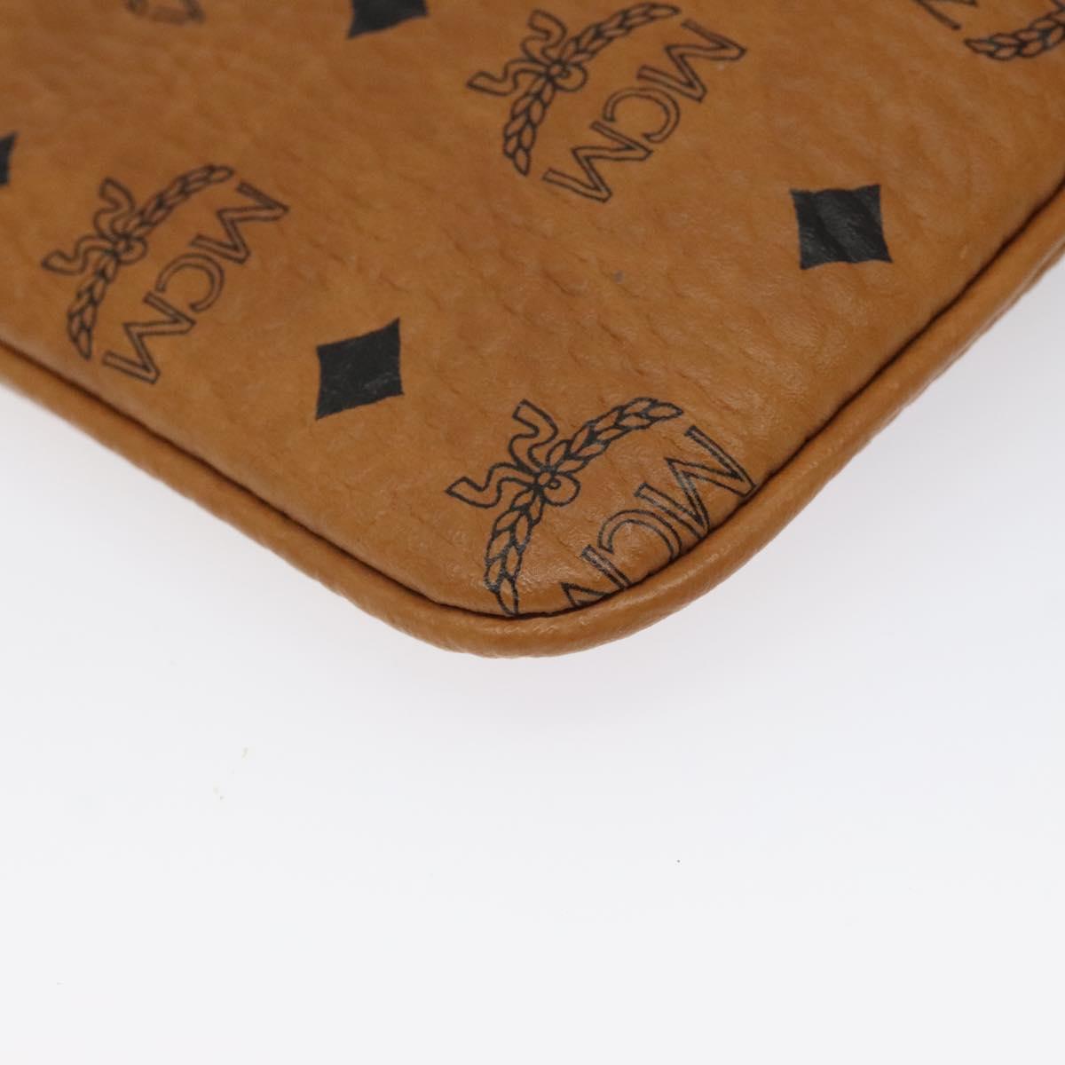 MCM Vicetos Logogram Accessory Pouch PVC Brown Auth MY027