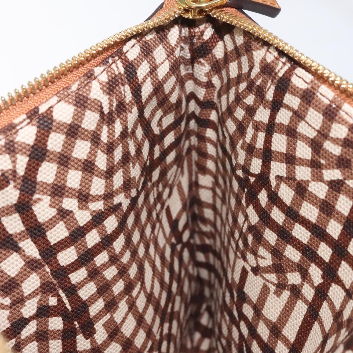 MCM Vicetos Logogram Accessory Pouch PVC Brown Auth MY027