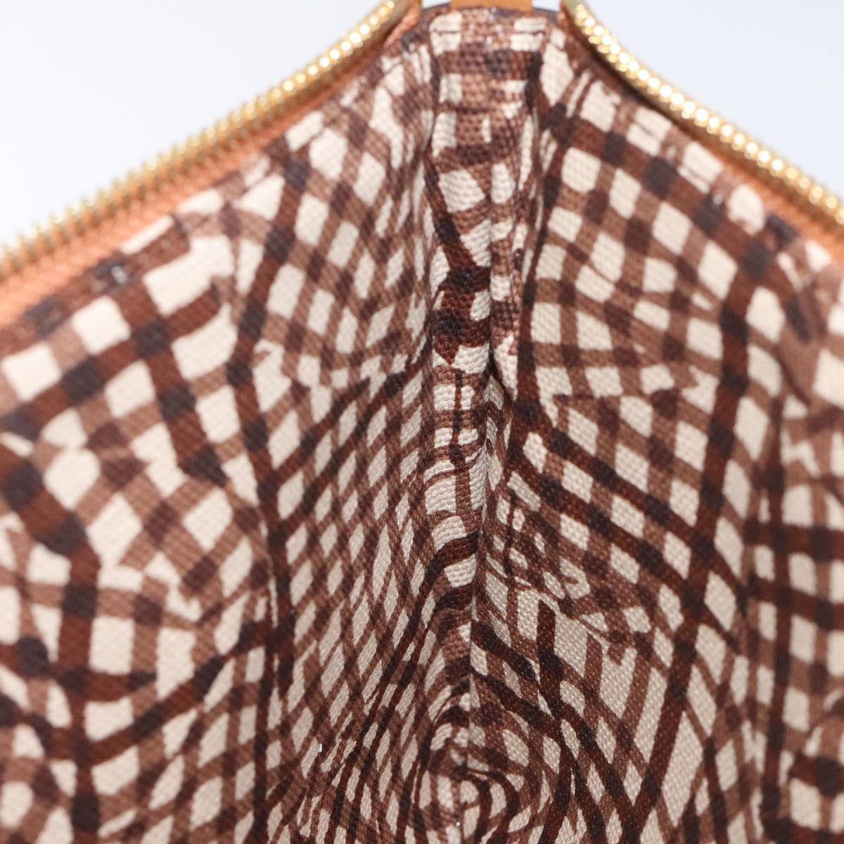 MCM Vicetos Logogram Accessory Pouch PVC Brown Auth MY027