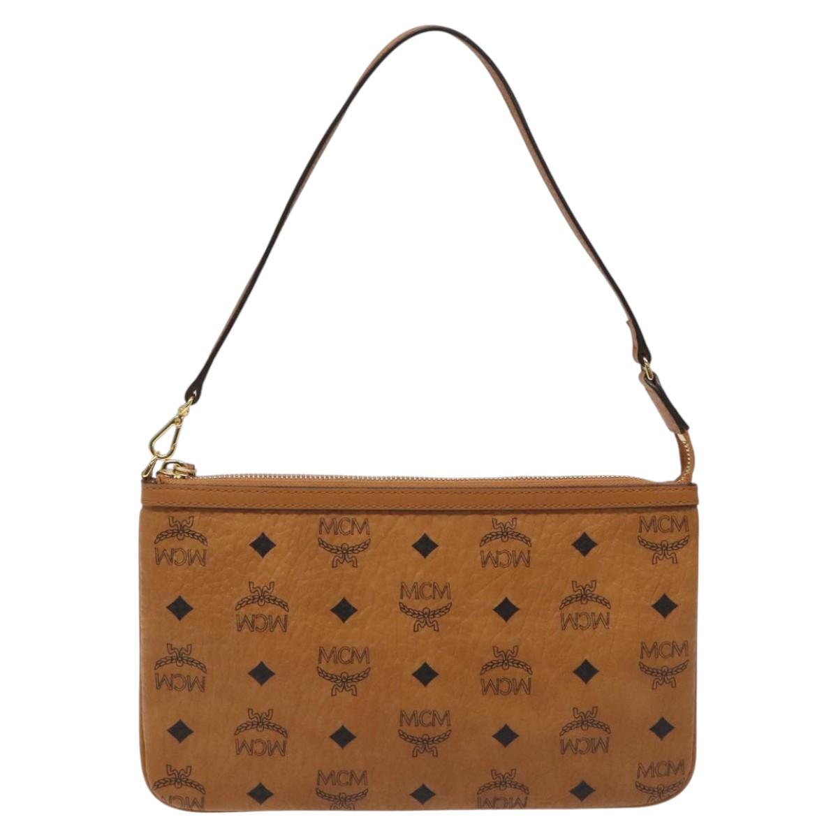 MCM Vicetos Logogram Accessory Pouch PVC Brown Auth MY027