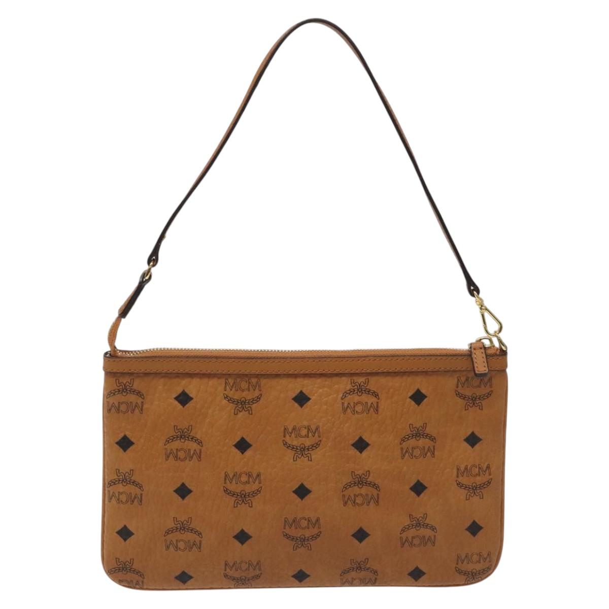 MCM Vicetos Logogram Accessory Pouch PVC Brown Auth MY027