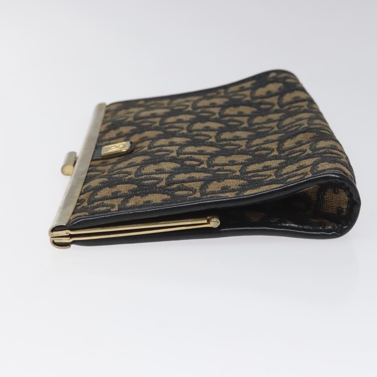 Christian Dior Trotter Canvas Clutch Bag Navy Gold Auth MY031