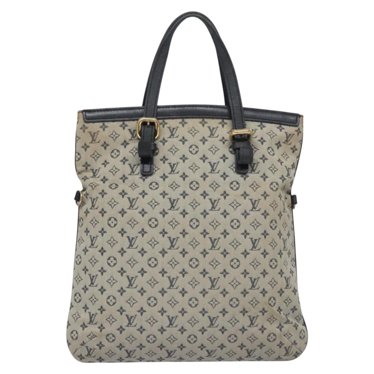 LOUIS VUITTON Monogram Mini Françoise Tote Bag 2way Blue M92208 LV Auth MY037