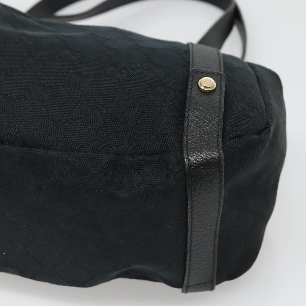 GUCCI GG Canvas Abbey Tote Bag Black Gold 130736 Auth MY039