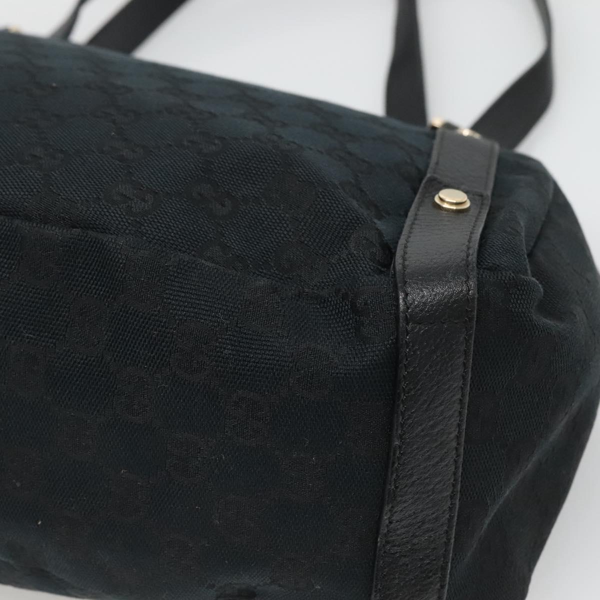 GUCCI GG Canvas Abbey Tote Bag Black Gold 130736 Auth MY039