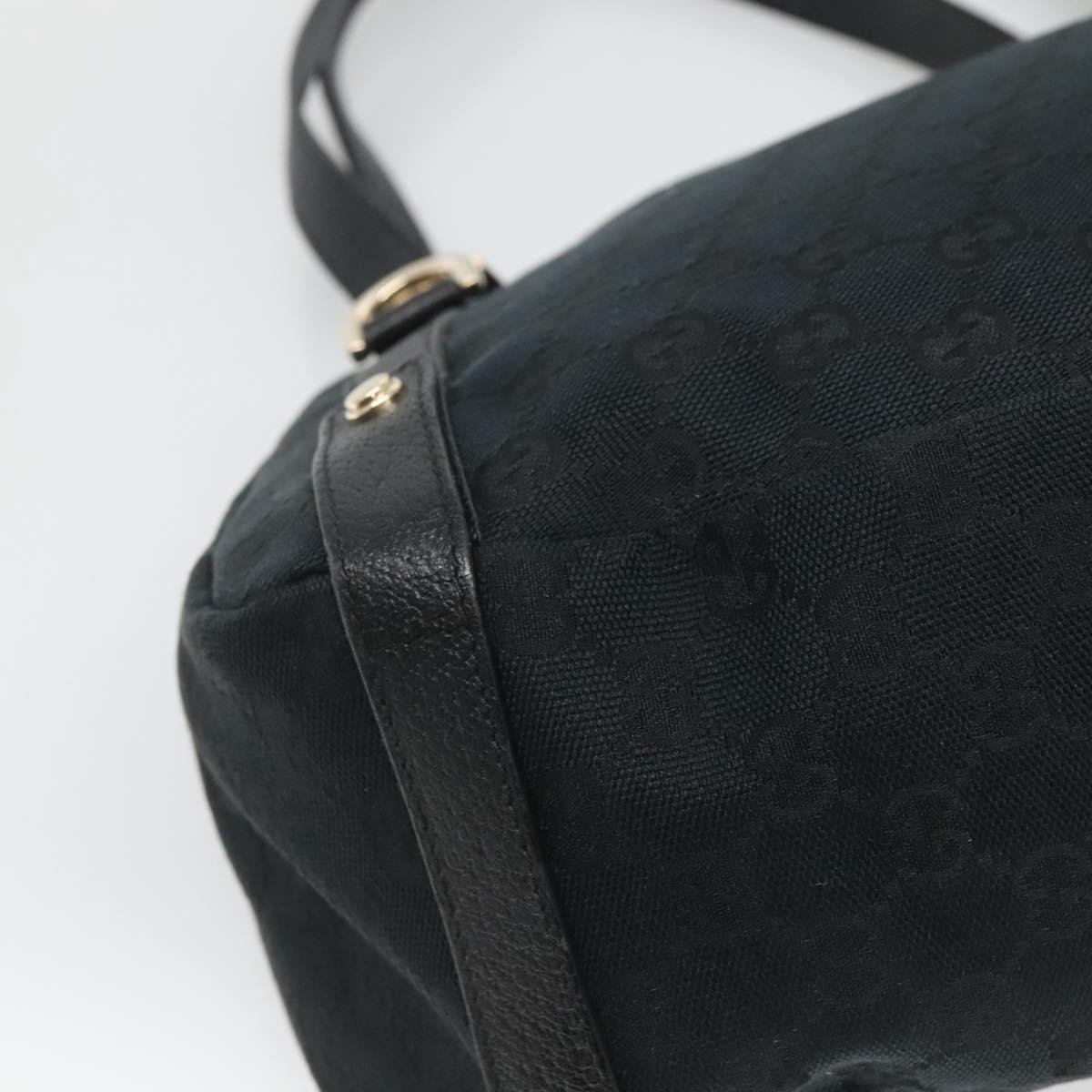 GUCCI GG Canvas Abbey Tote Bag Black Gold 130736 Auth MY039