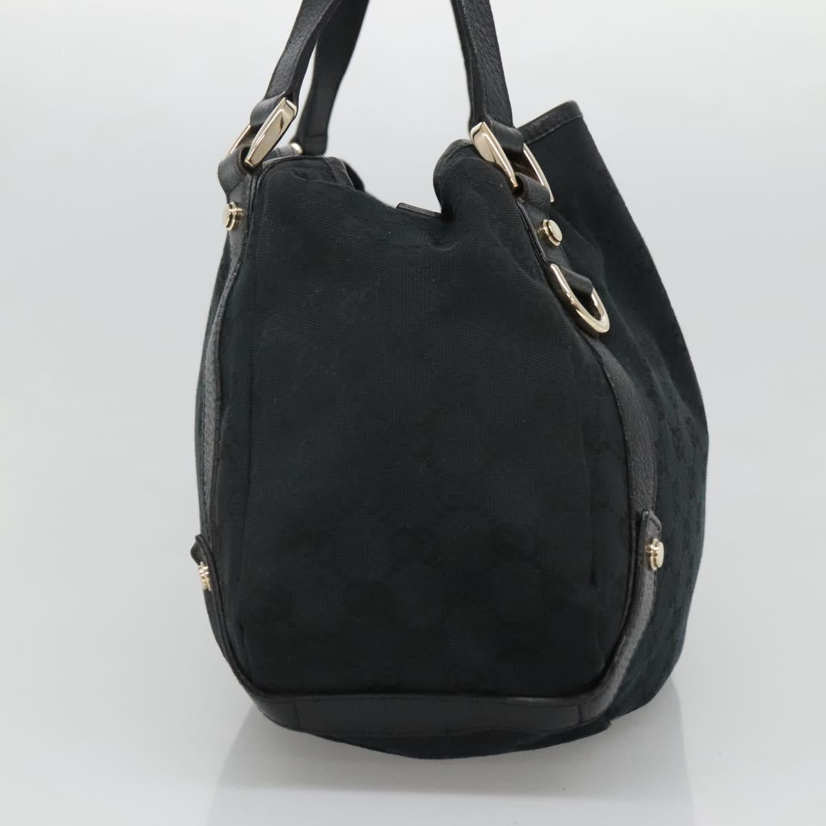 GUCCI GG Canvas Abbey Tote Bag Black Gold 130736 Auth MY039