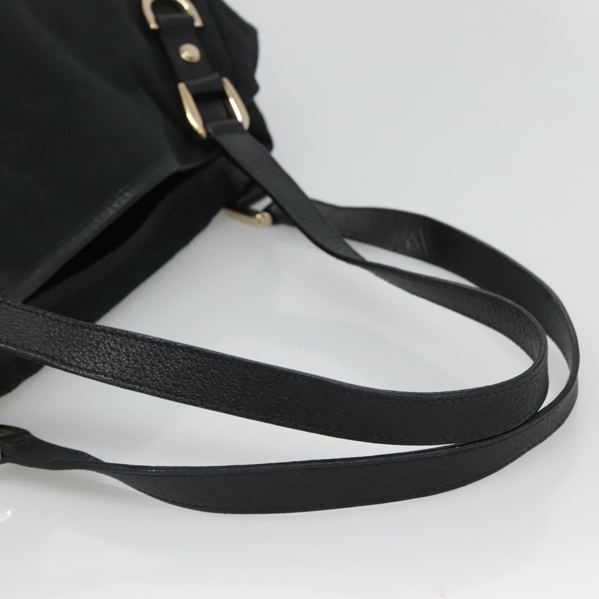 GUCCI GG Canvas Abbey Tote Bag Black Gold 130736 Auth MY039