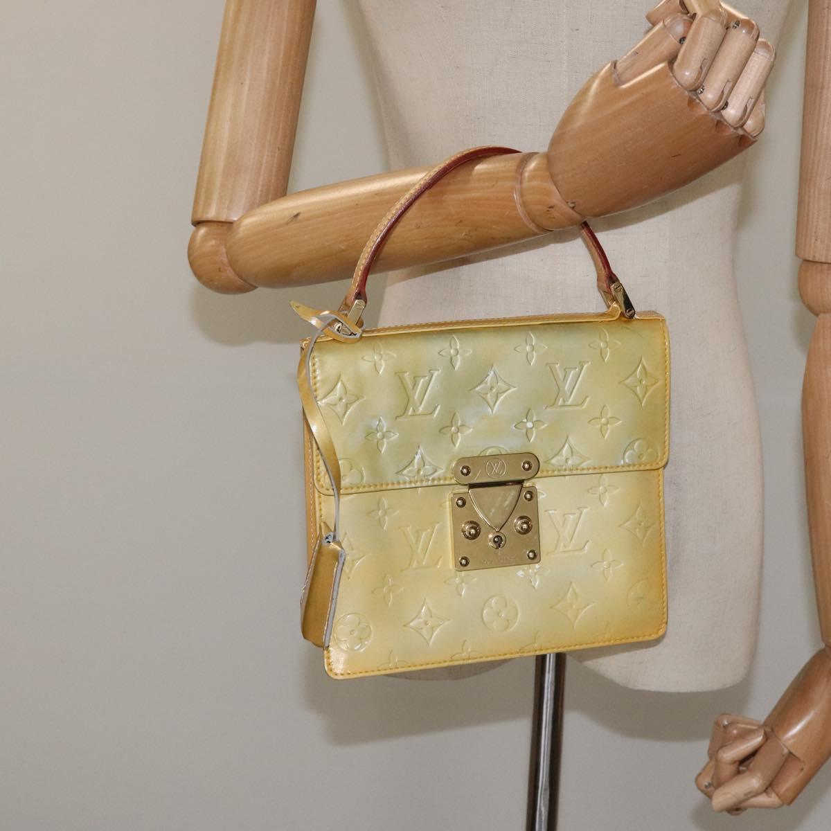 LOUIS VUITTON Monogram Vernis Spring Street Hand Bag Gris M91029 LV Auth MY048