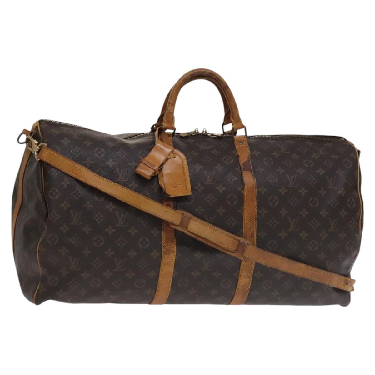 LOUIS VUITTON Monogram Keepall Bandouliere 60 Boston Bag M41412 LV Auth MY053
