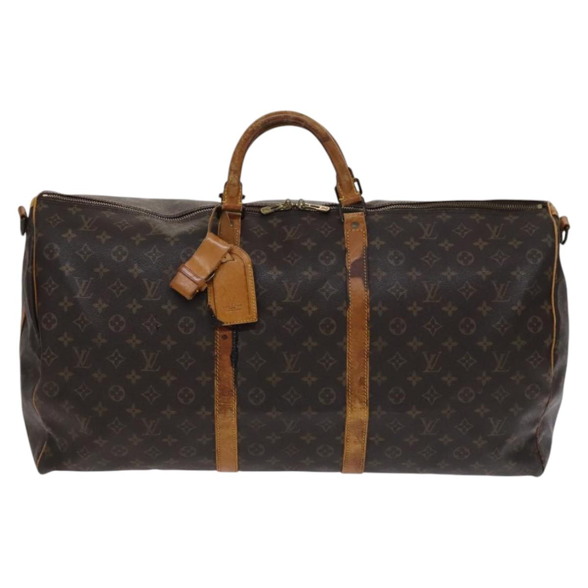 LOUIS VUITTON Monogram Keepall Bandouliere 60 Boston Bag M41412 LV Auth MY053