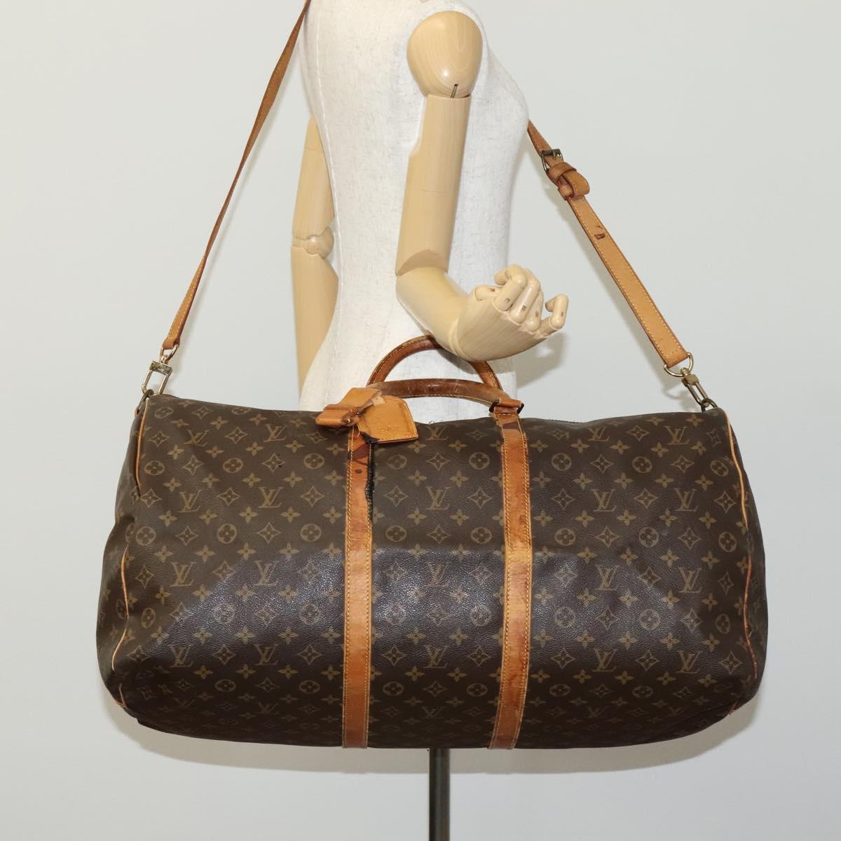 LOUIS VUITTON Monogram Keepall Bandouliere 60 Boston Bag M41412 LV Auth MY053