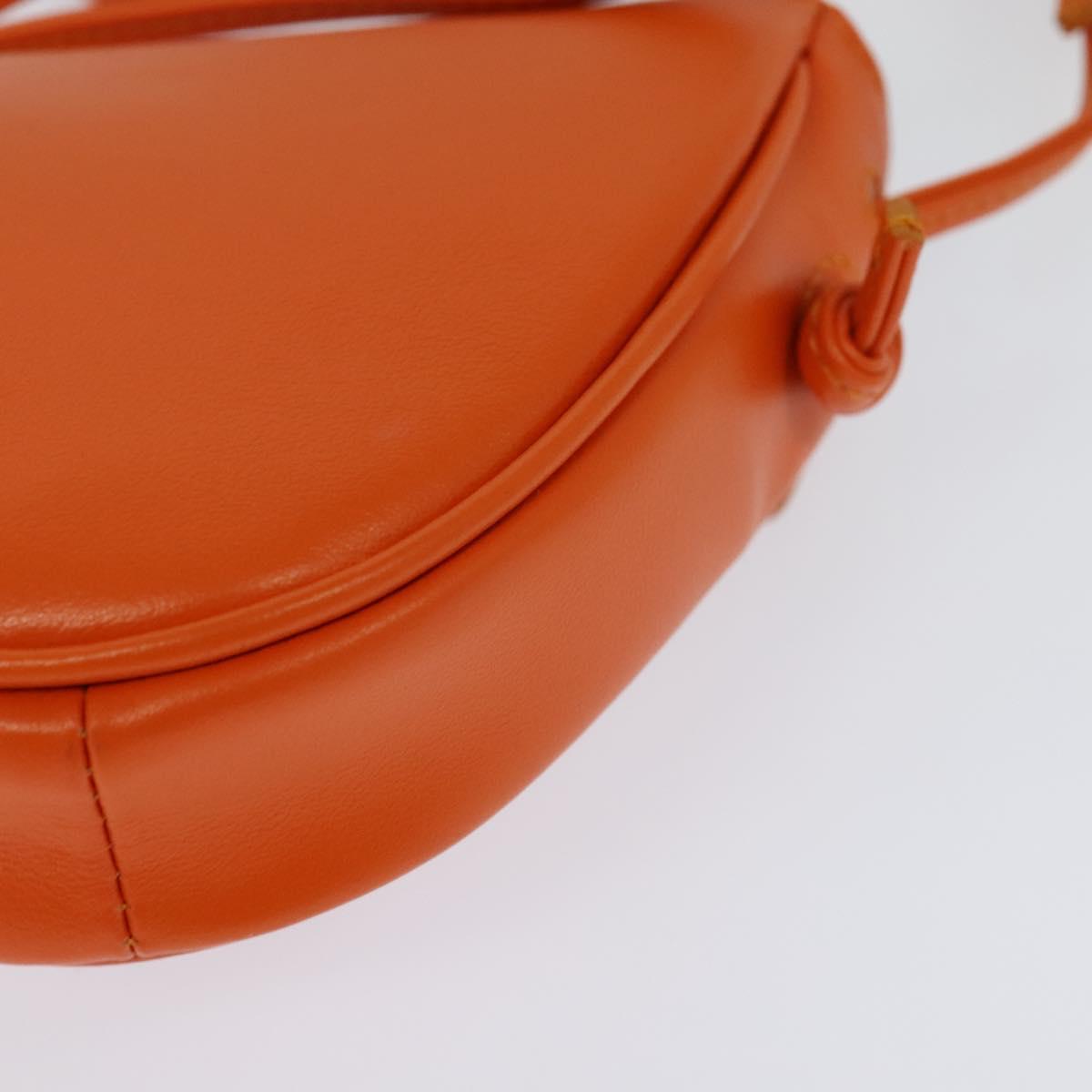 CELINE Triangle Shoulder Bag Leather Orange Auth MY058M