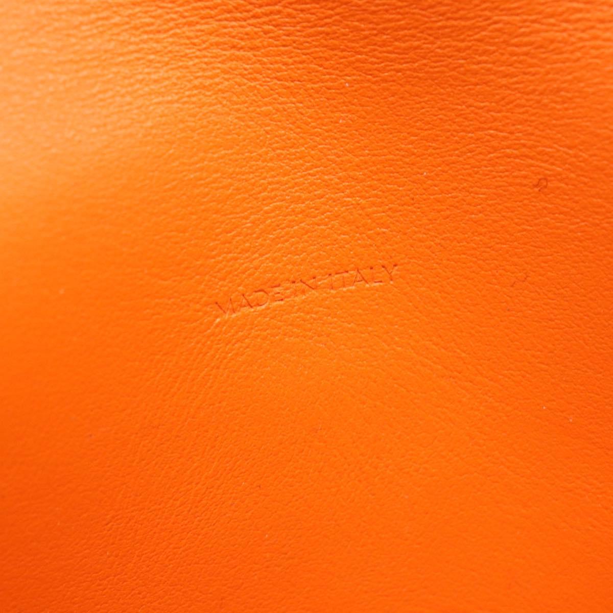 CELINE Triangle Shoulder Bag Leather Orange Auth MY058M