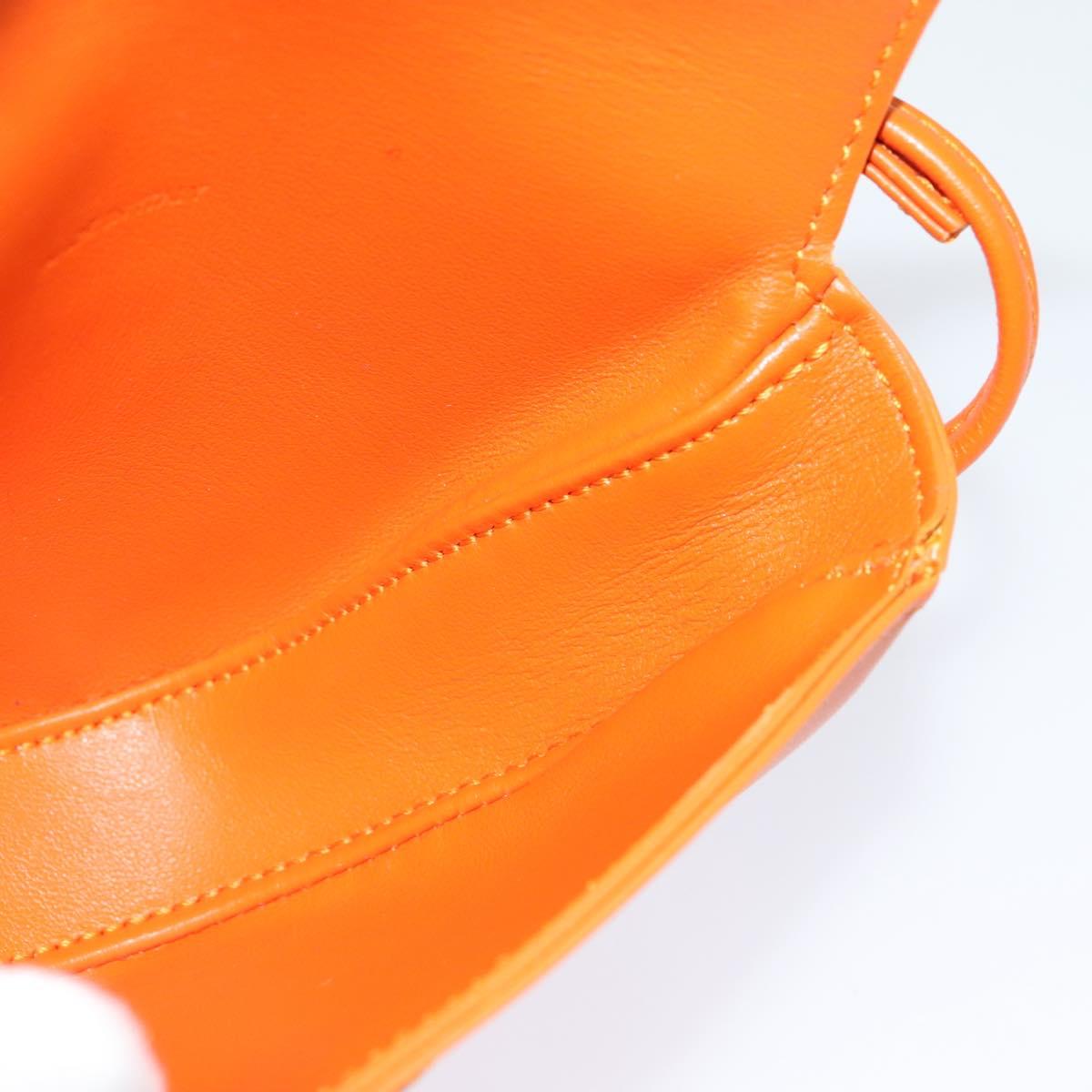CELINE Triangle Shoulder Bag Leather Orange Auth MY058M