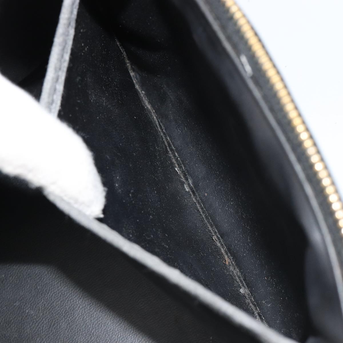 CHANEL Vanity Hand Bag Patent leather 2way Black Gold CC Auth MY059