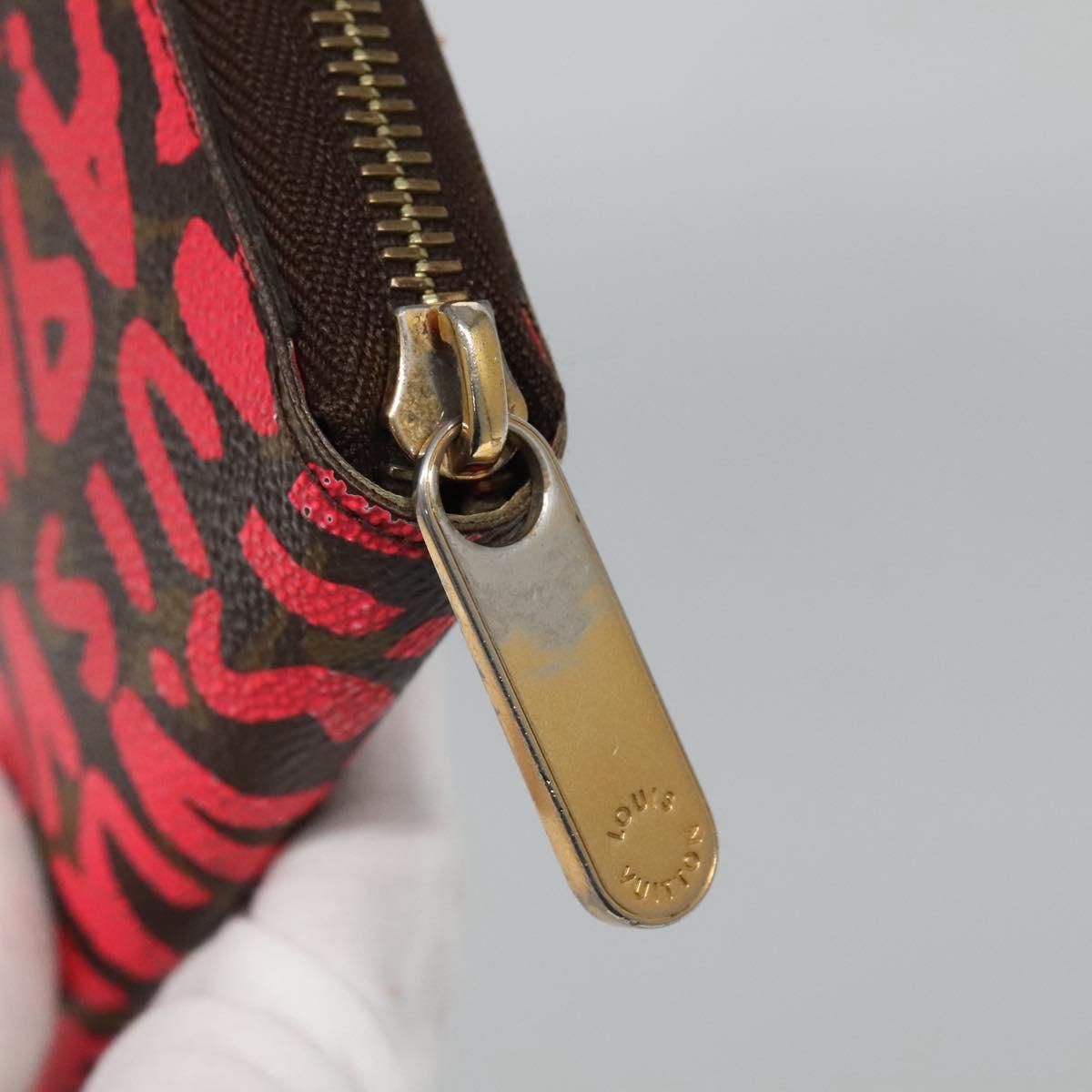 LOUIS VUITTON Monogram Graffiti Zippy Wallet Pink M93710 LV Auth MY064V