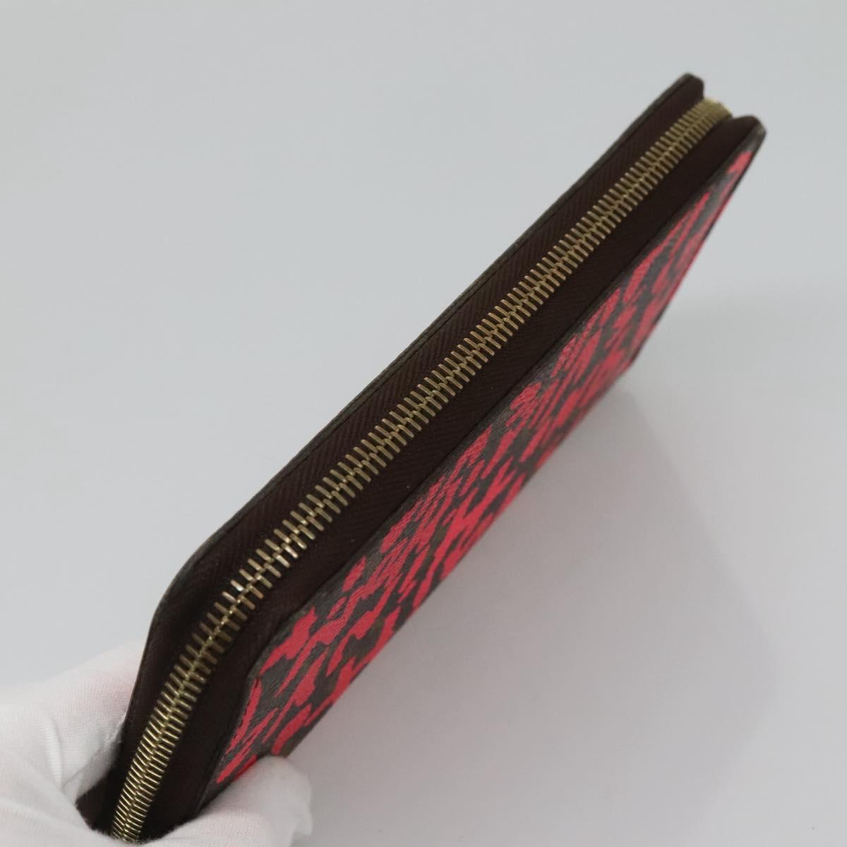 LOUIS VUITTON Monogram Graffiti Zippy Wallet Pink M93710 LV Auth MY064V