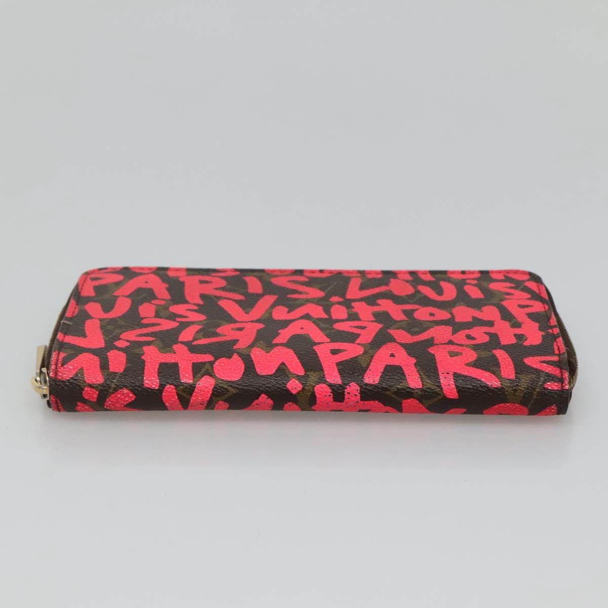 LOUIS VUITTON Monogram Graffiti Zippy Wallet Pink M93710 LV Auth MY064V