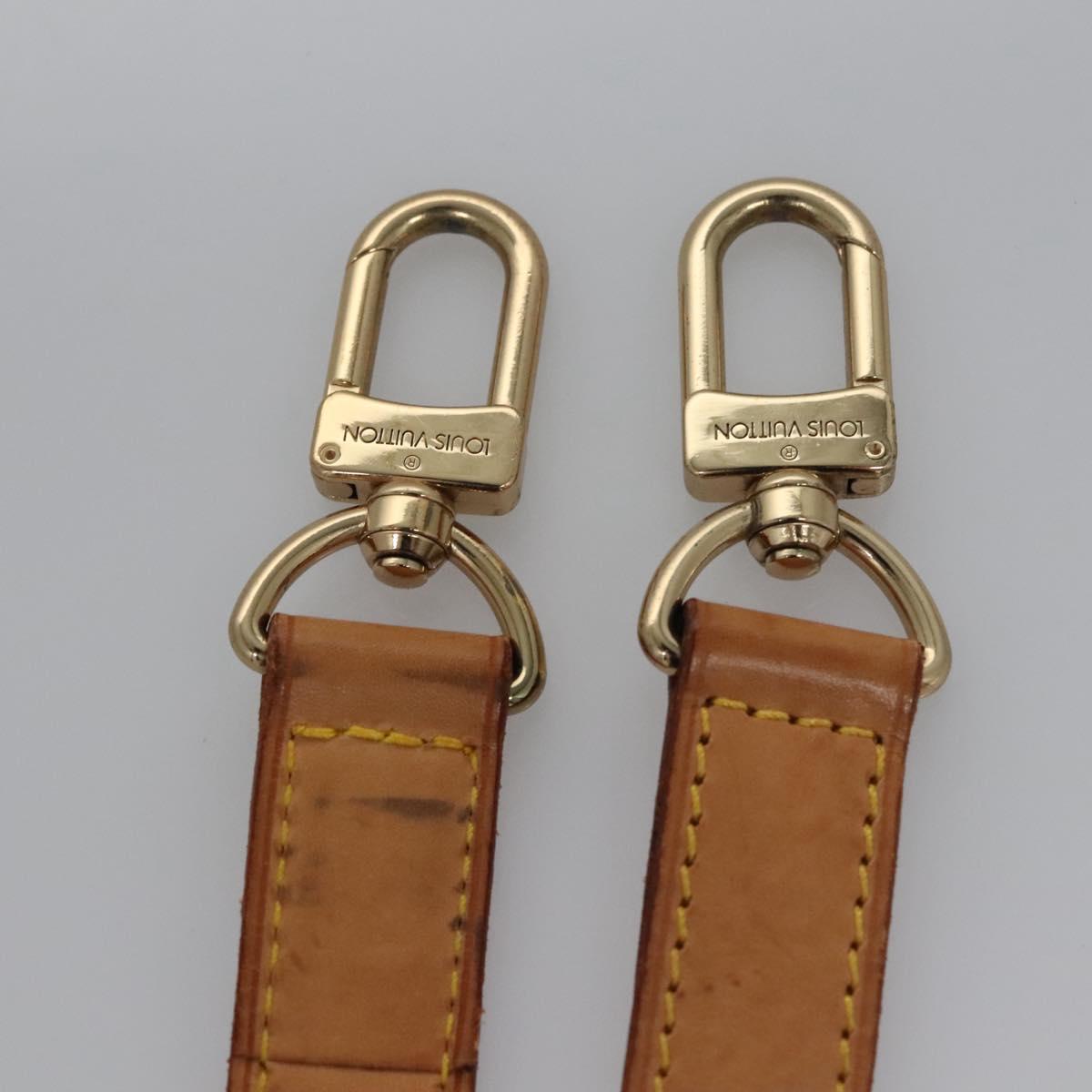 LOUIS VUITTON Adjustable Shoulder Strap Leather 36.2""-43.3"" Beige Auth MY075