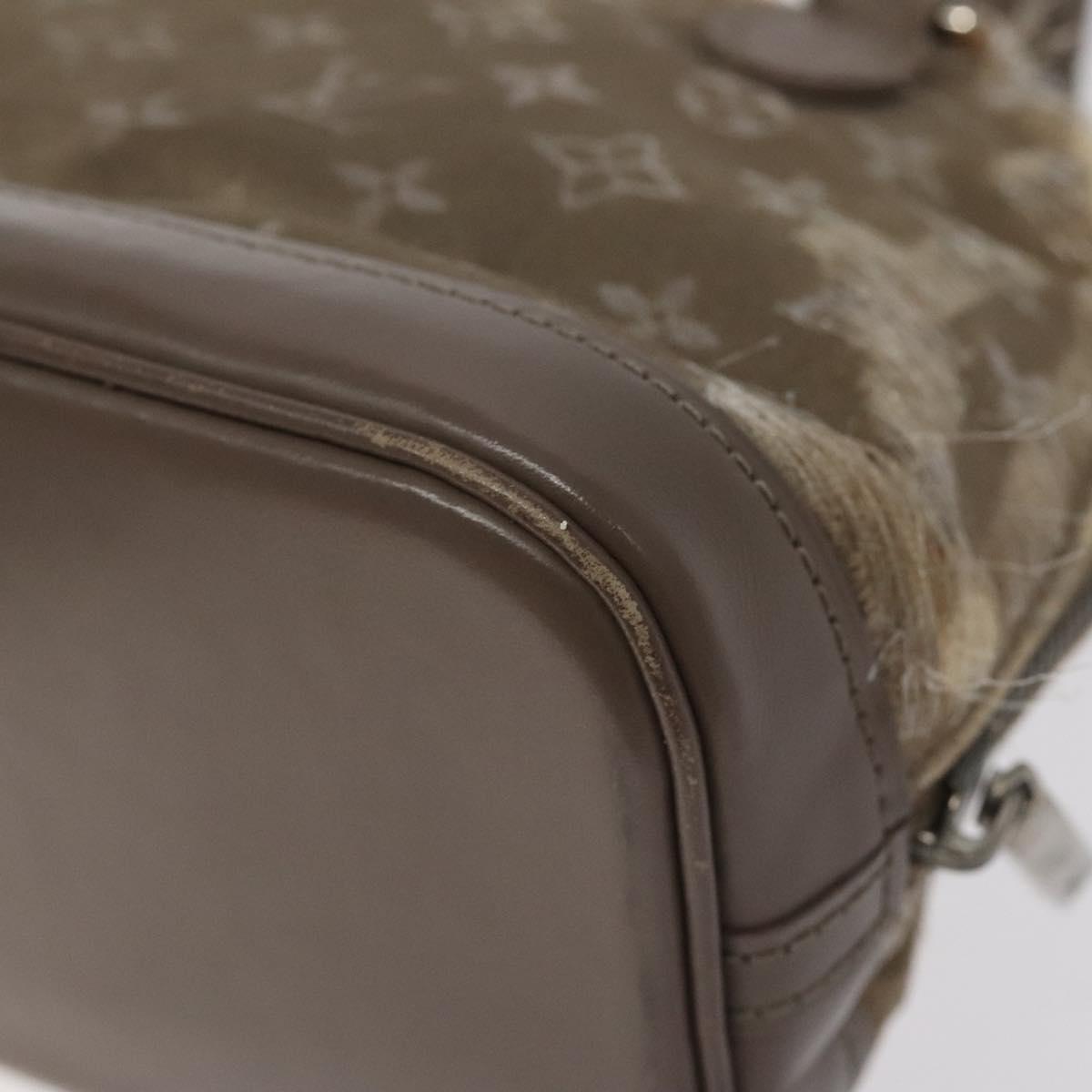 LOUIS VUITTON Monogram Satin Little Alma Hand Bag Gray M92147 LV Auth MY080