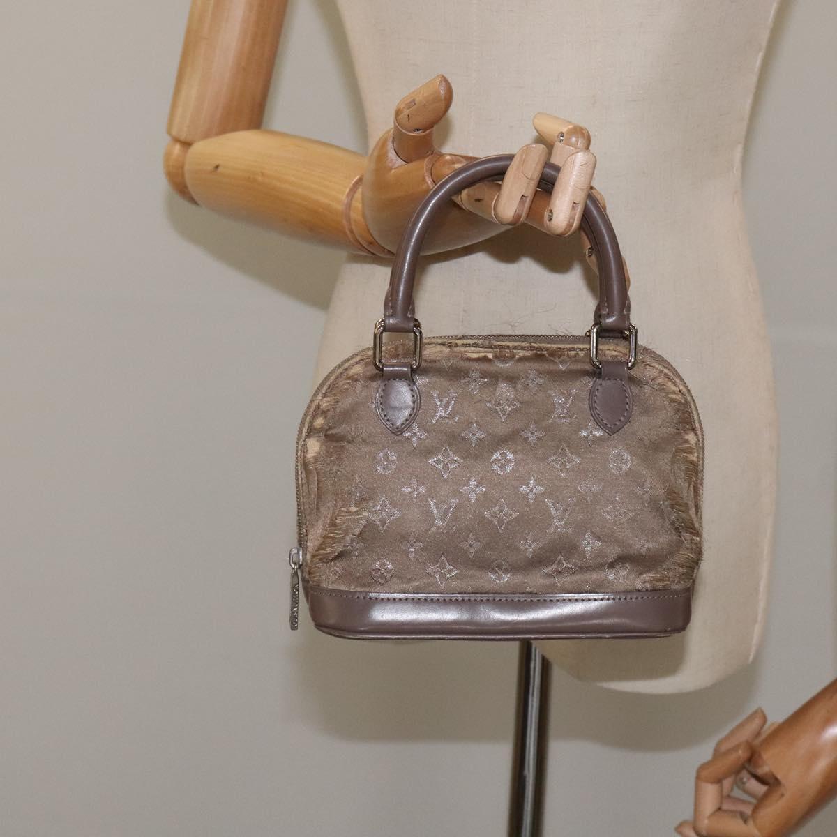 LOUIS VUITTON Monogram Satin Little Alma Hand Bag Gray M92147 LV Auth MY080