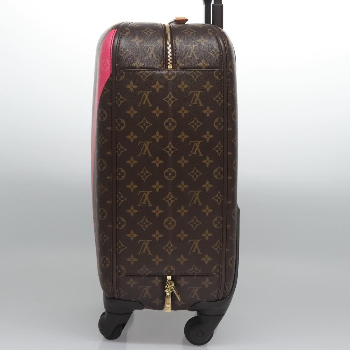 LOUIS VUITTON Monogram V Line Zephyr 55 suitcase Pink LV Auth MY086