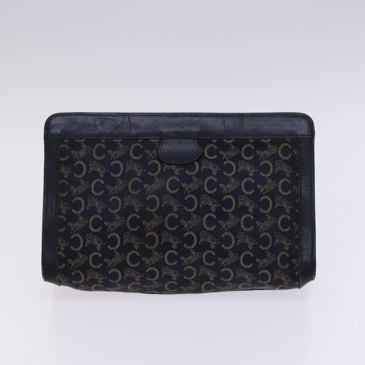 CELINE Macadam Canvas C Sulky Shoulder Bag 3Set Beige Navy Auth MY087