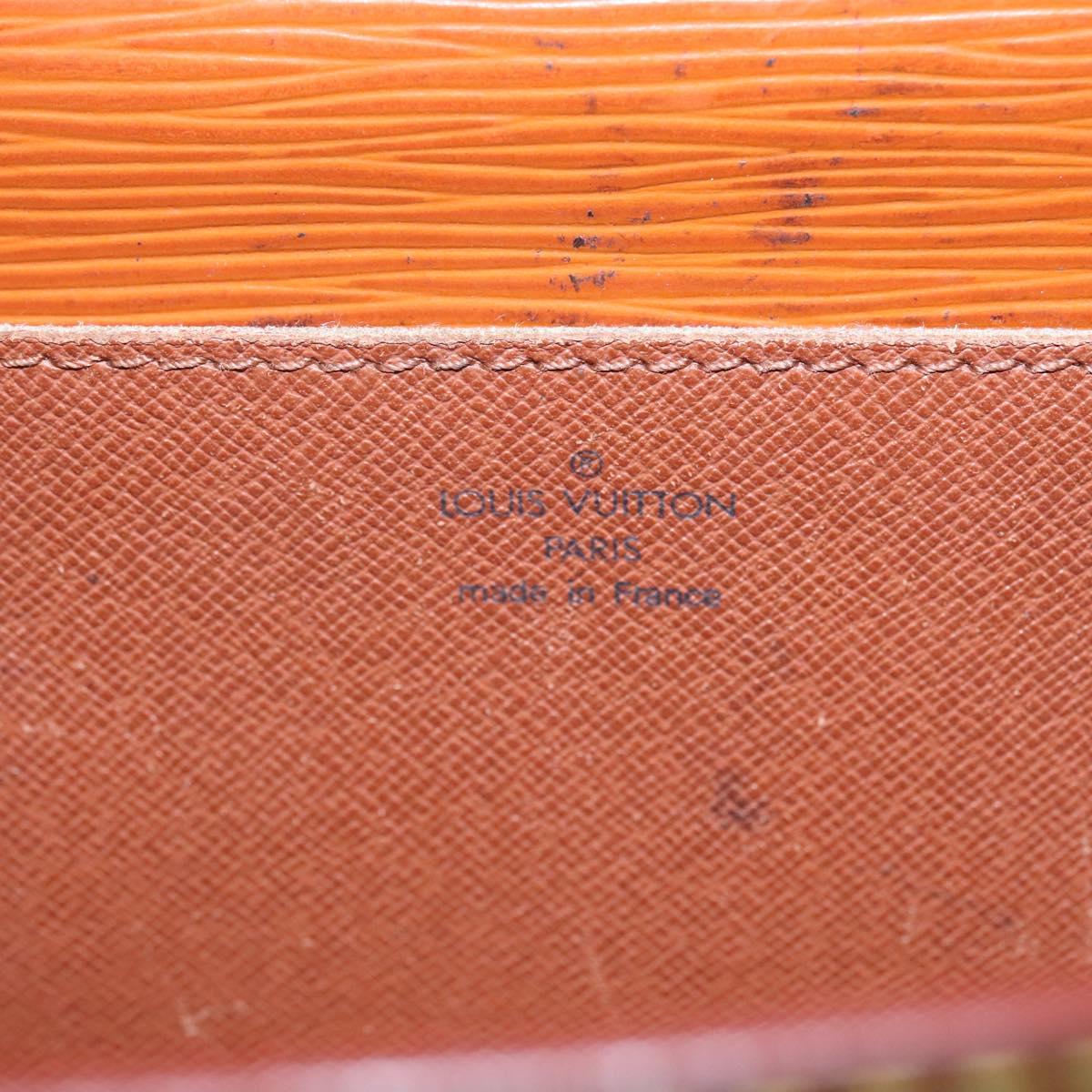 LOUIS VUITTON Epi Porte Documents Bandouliere Zipangu Gold M54468 LV Auth MY117