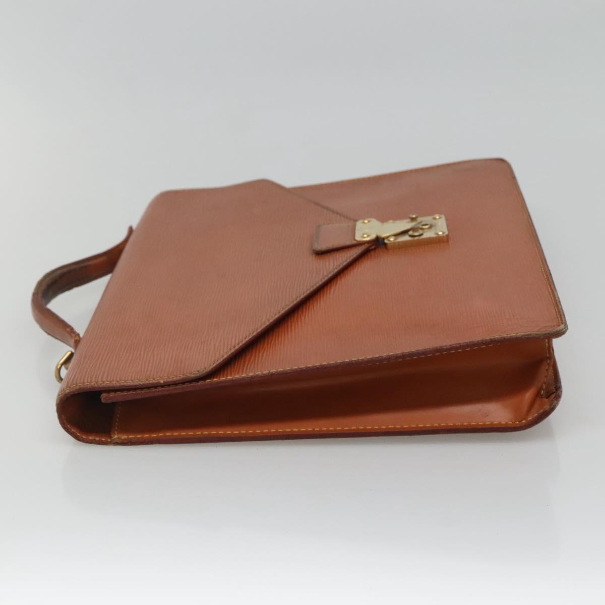 LOUIS VUITTON Epi Porte Documents Bandouliere Zipangu Gold M54468 LV Auth MY117