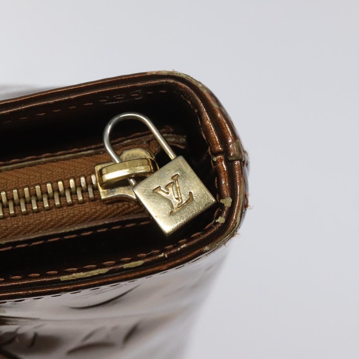 LOUIS VUITTON Monogram Vernis Houston Hand Bag Bronze M91122 LV Auth MY122