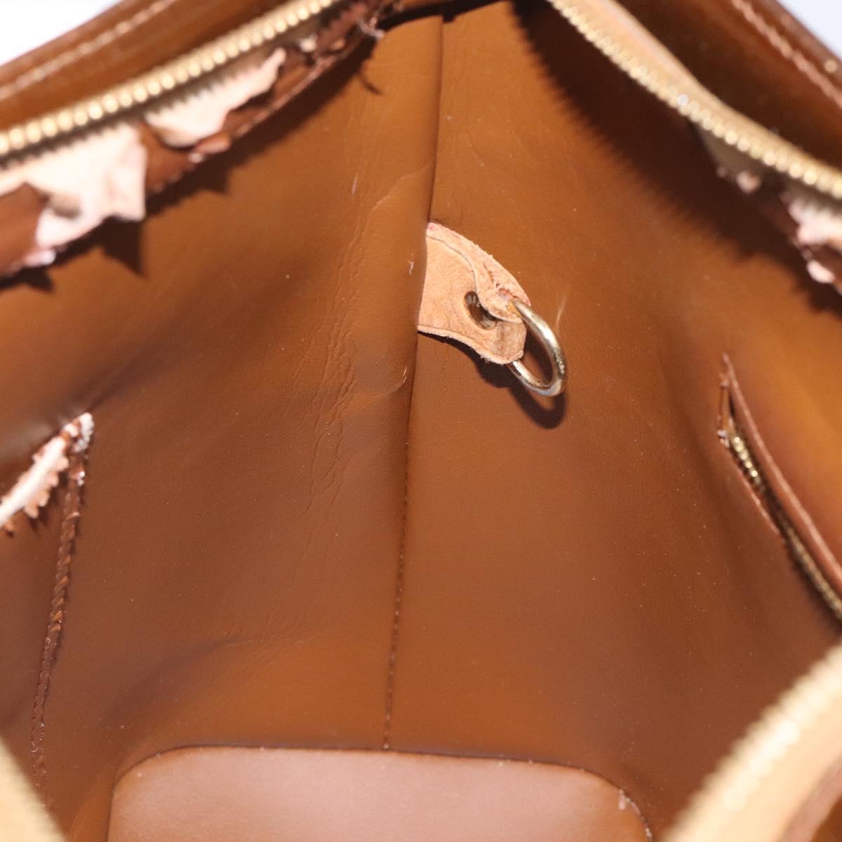 LOUIS VUITTON Monogram Vernis Houston Hand Bag Bronze M91122 LV Auth MY122