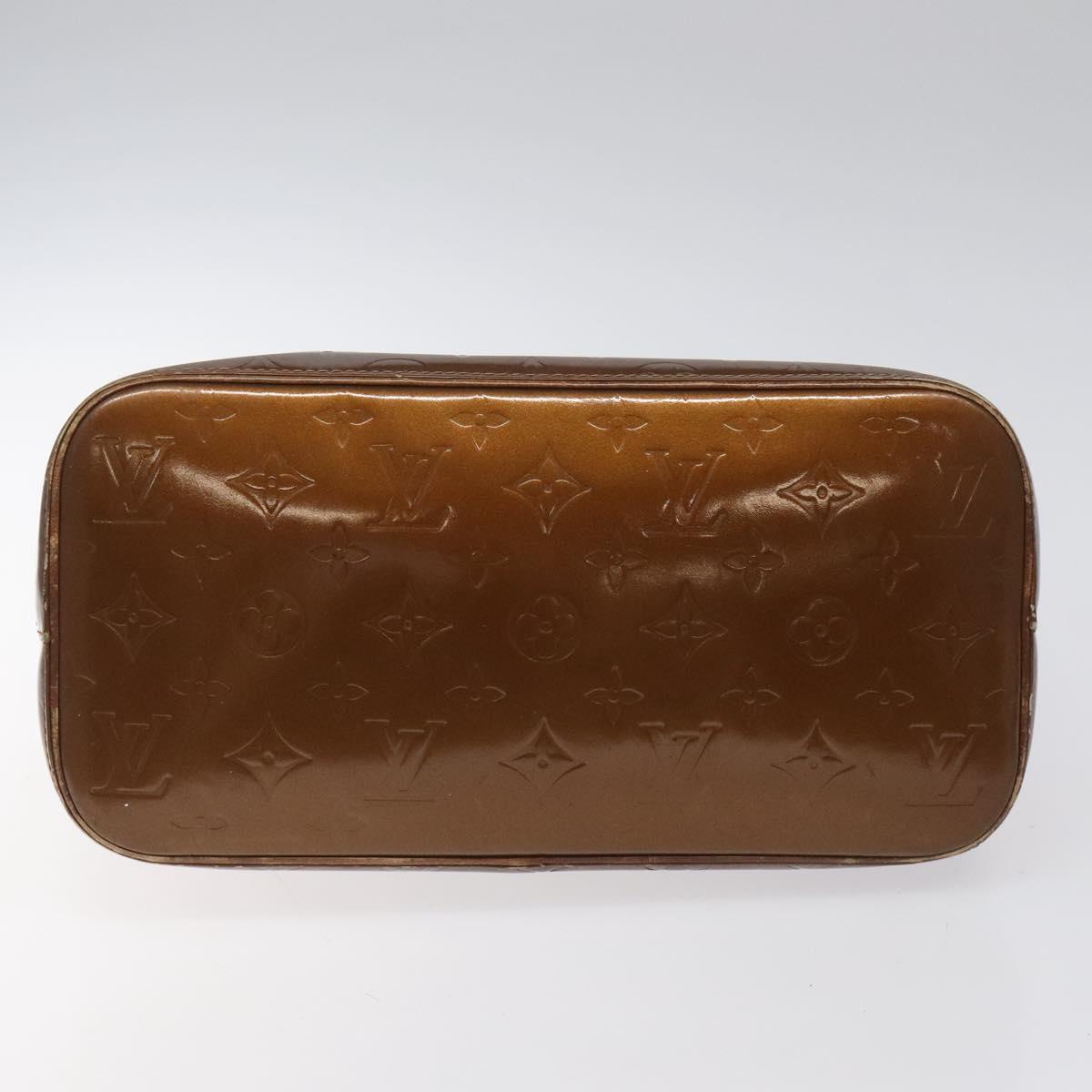LOUIS VUITTON Monogram Vernis Houston Hand Bag Bronze M91122 LV Auth MY122