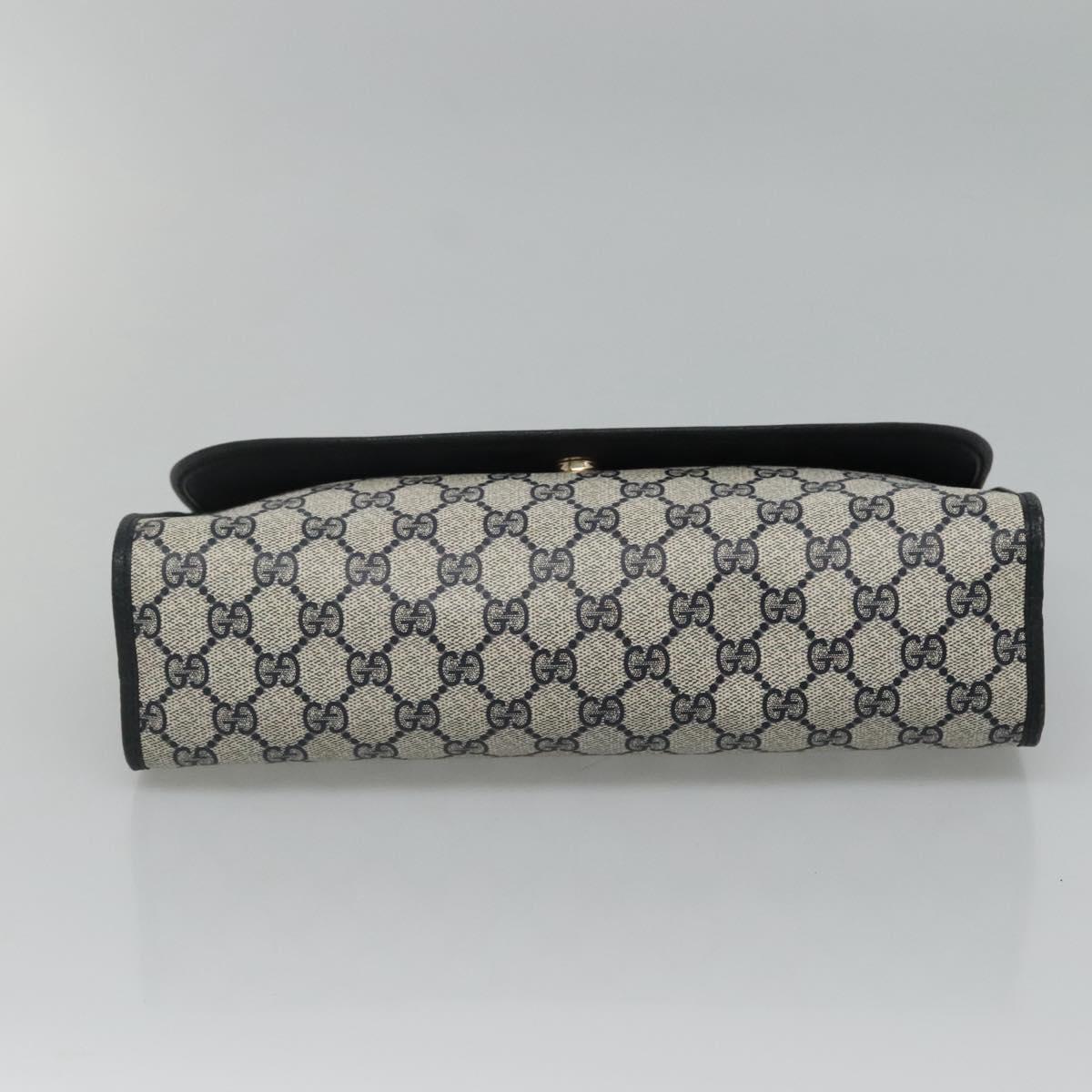 GUCCI GG Supreme Sherry Line Clutch Bag PVC Navy Red 89 01 031 Auth MY132