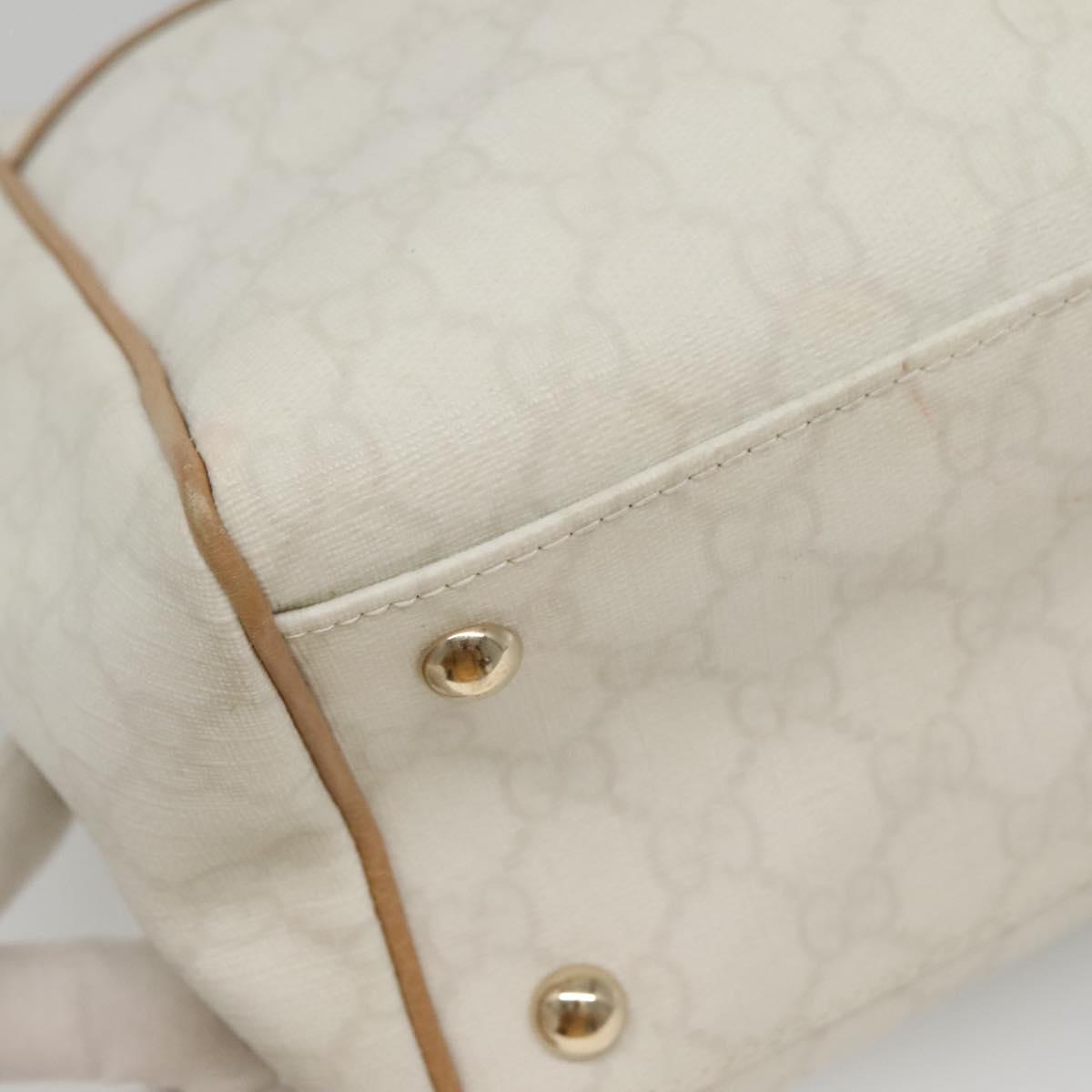 GUCCI GG Supreme Tote Bag PVC Outlet White Gold 264216 Auth MY141