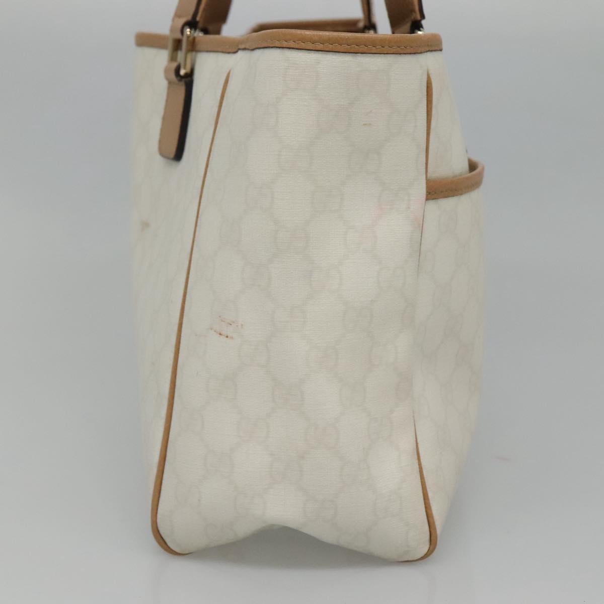GUCCI GG Supreme Tote Bag PVC Outlet White Gold 264216 Auth MY141