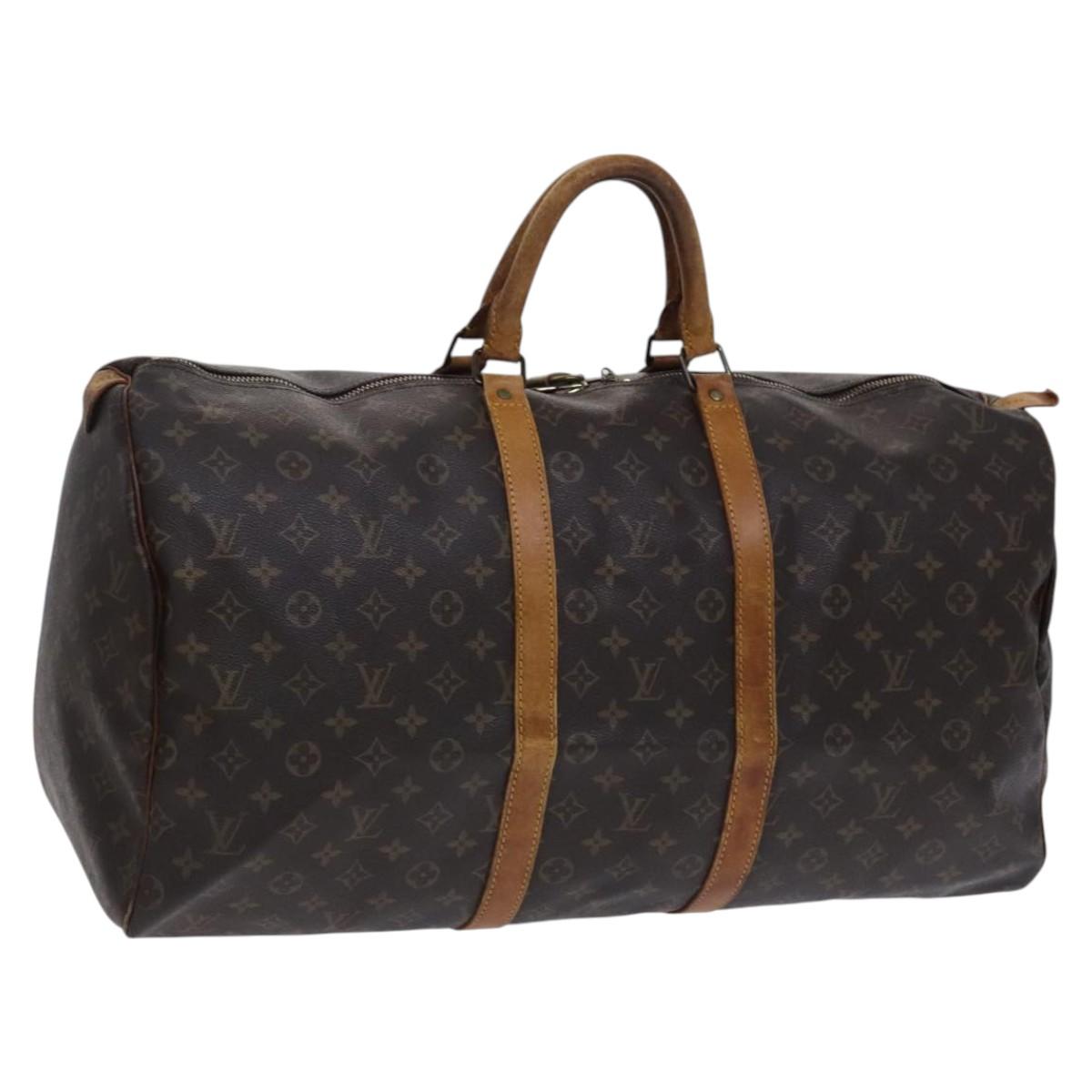 LOUIS VUITTON Monogram Keepall 55 Boston Bag M41424 LV Auth MY147