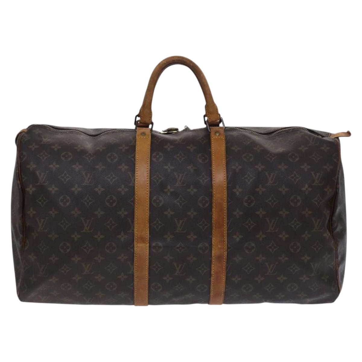 LOUIS VUITTON Monogram Keepall 55 Boston Bag M41424 LV Auth MY147
