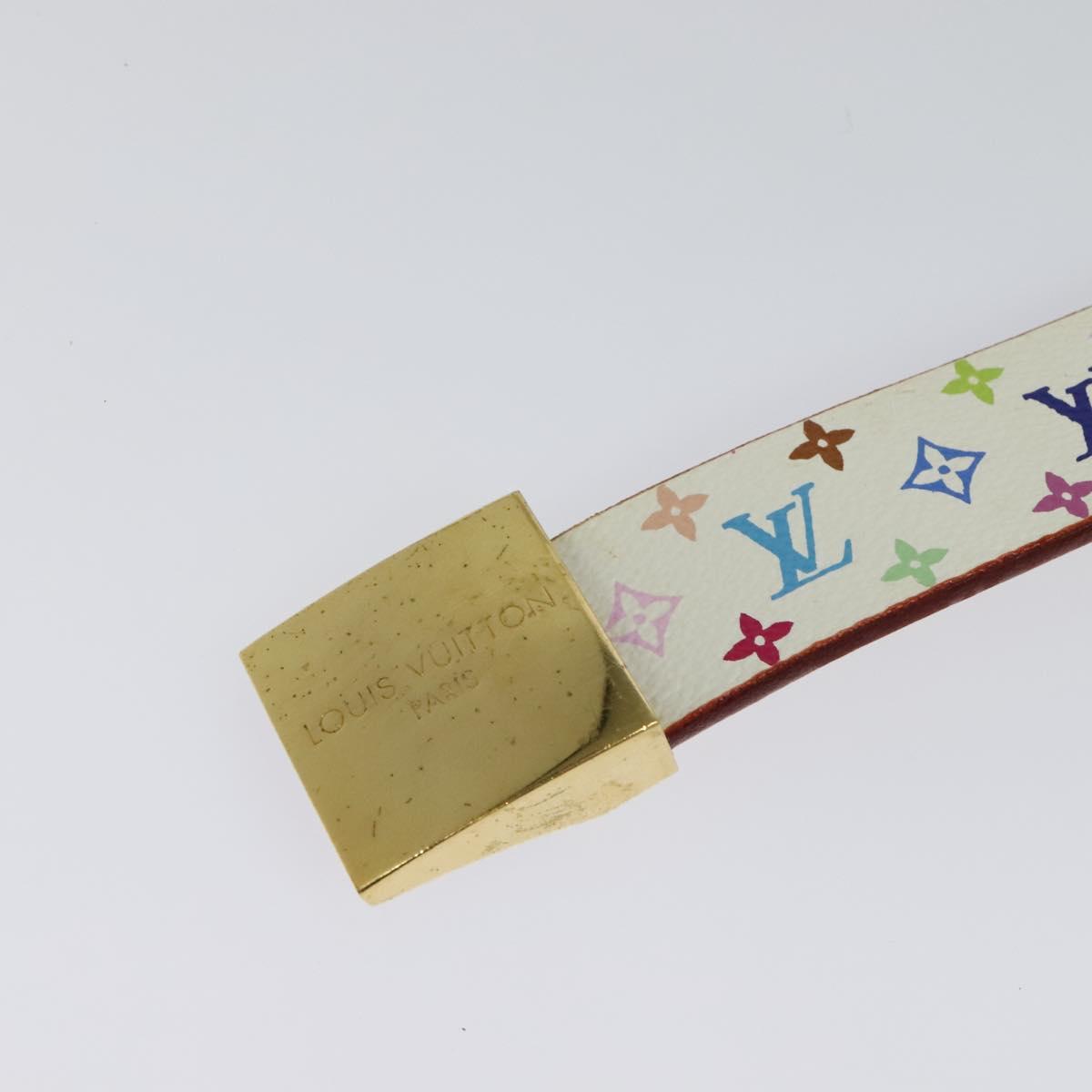 LOUIS VUITTON Monogram Multicolor Ceinture Carre Belt White M9270U LV Auth MY153