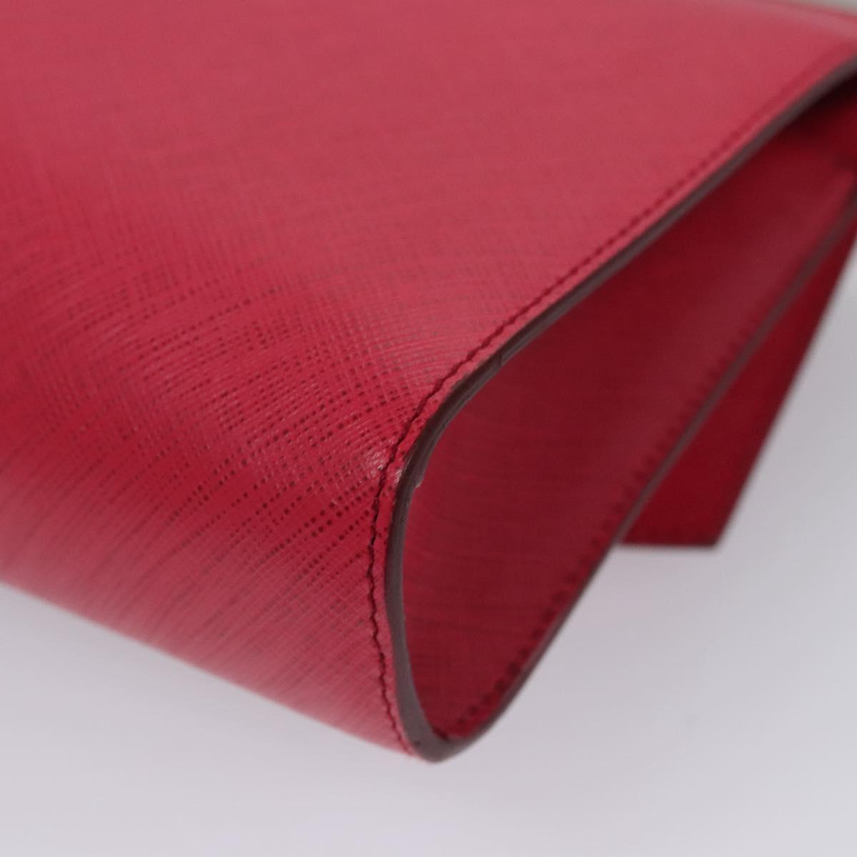 Salvatore Ferragamo Gancini Shoulder Bag Safiano leather Pink Silver Auth MY169V