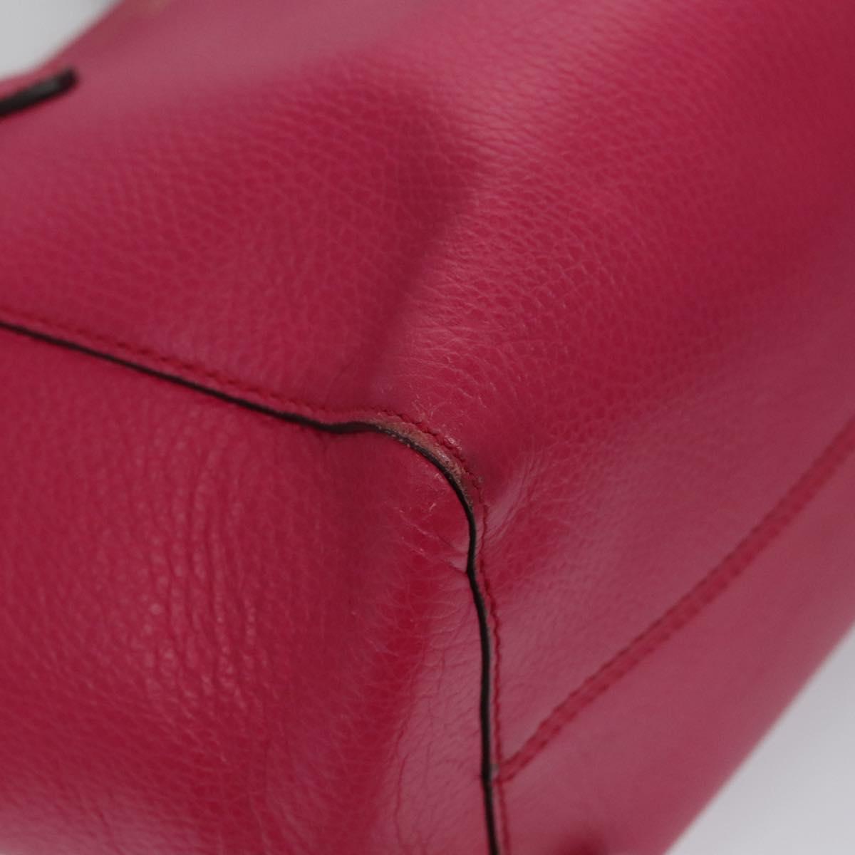 GUCCI Tote Bag Leather Pink Gold Auth MY172
