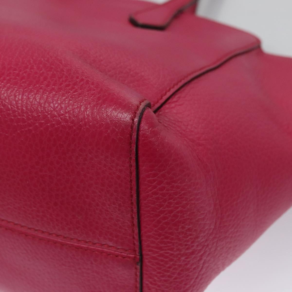 GUCCI Tote Bag Leather Pink Gold Auth MY172