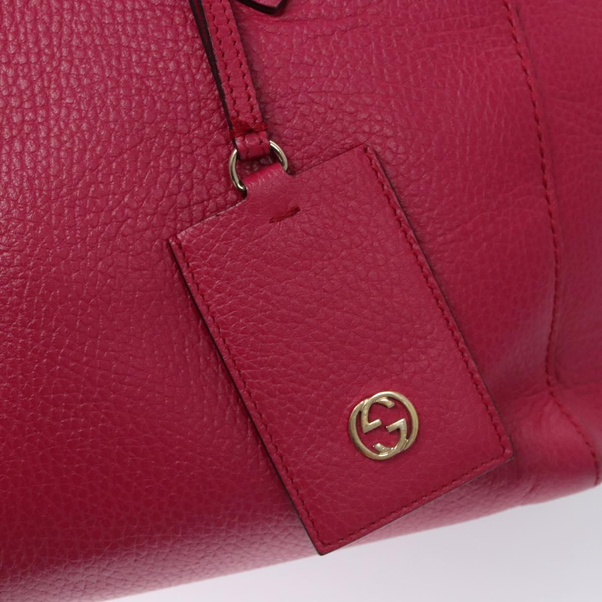 GUCCI Tote Bag Leather Pink Gold Auth MY172