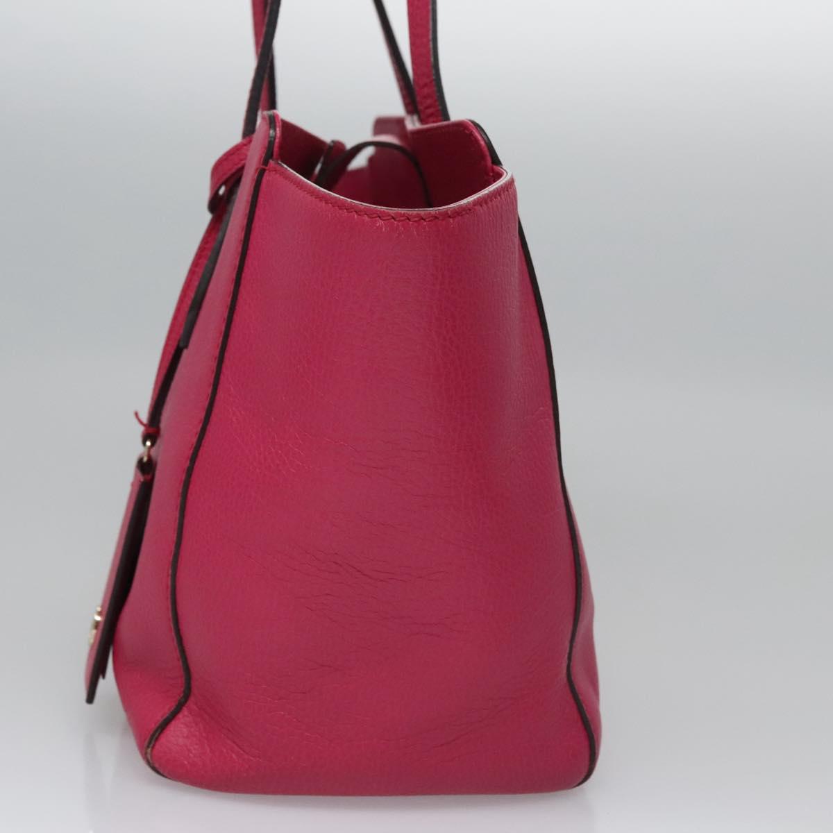 GUCCI Tote Bag Leather Pink Gold Auth MY172