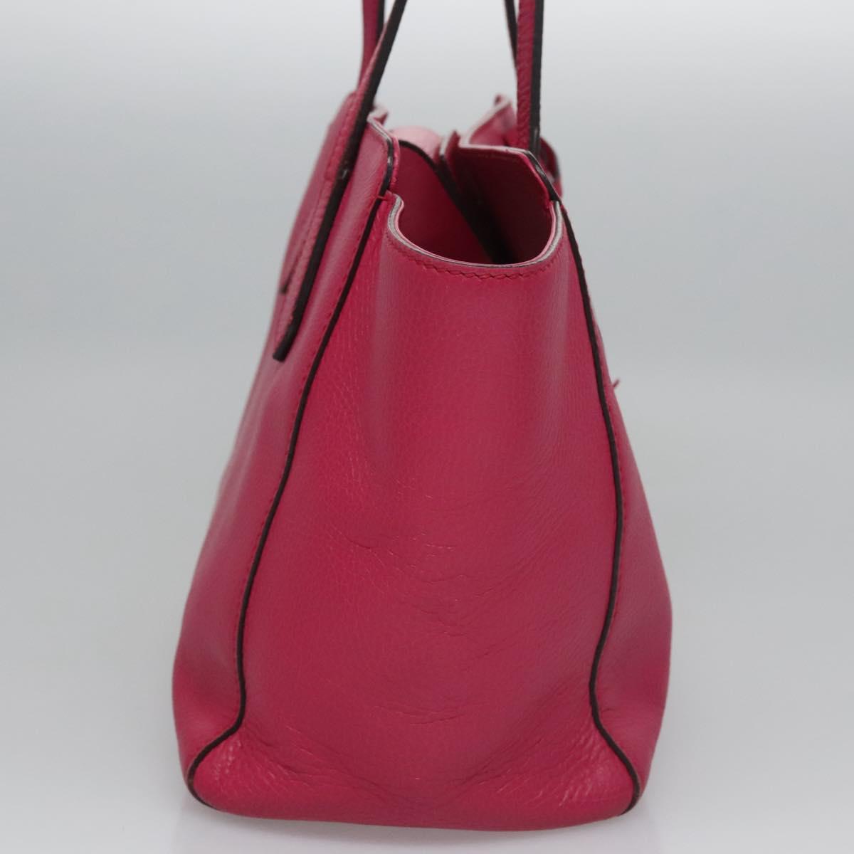 GUCCI Tote Bag Leather Pink Gold Auth MY172