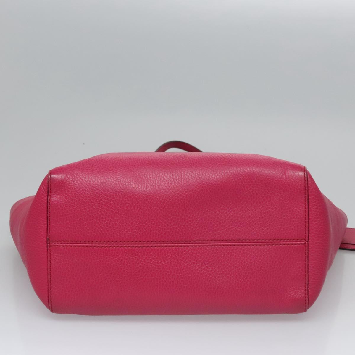 GUCCI Tote Bag Leather Pink Gold Auth MY172