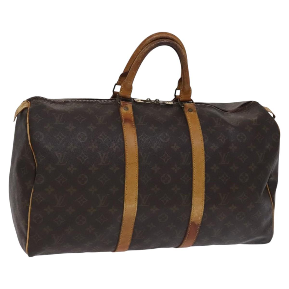 LOUIS VUITTON Monogram Keepall 50 Boston Bag M41426 LV Auth MY177