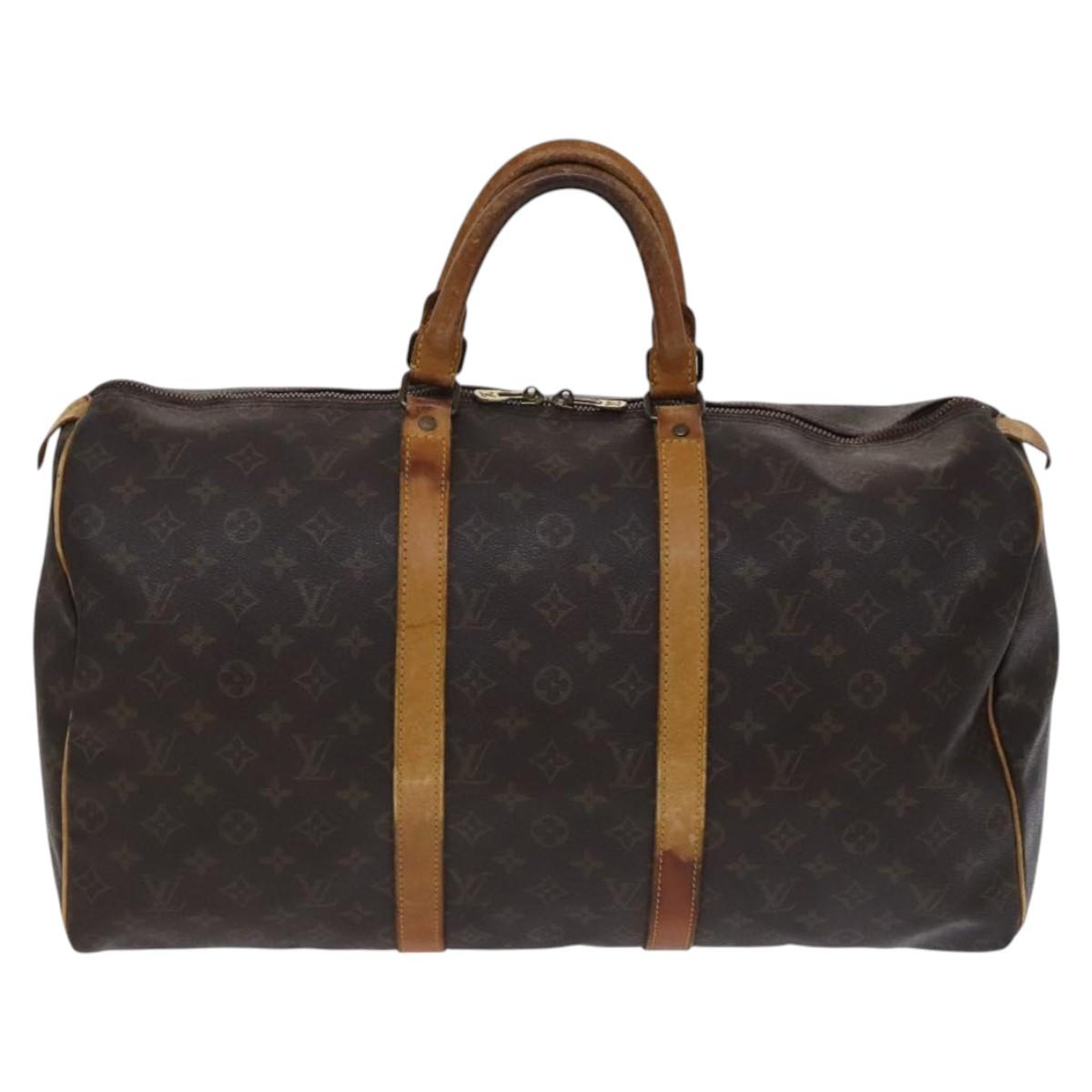 LOUIS VUITTON Monogram Keepall 50 Boston Bag M41426 LV Auth MY177